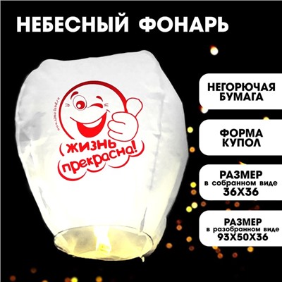Фонарик желаний «Жизнь прекрасна!», смайлик