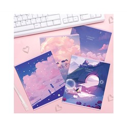 Тетрадь 48л., клетка MESHU "Blooming dreams", софт-тач ламинация, тиснение фольгой