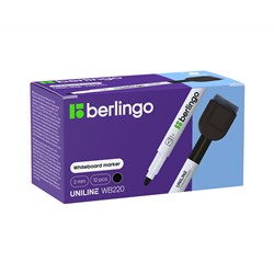 Маркер для белых досок на магните Berlingo "Uniline WB220" черный, пулевидный, 2мм