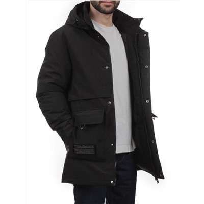 8895 BLACK Куртка мужская зимняя облегченная (130 гр. холлофайбер)