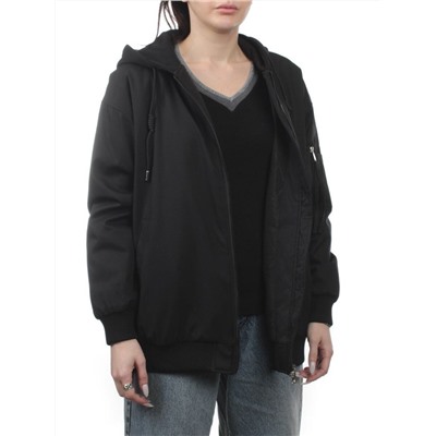 H24-83 BLACK Куртка демисезонная женская (100 гр. синтепон)