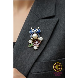 Брошь совушка с жемчугом БР4/1