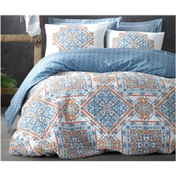 2 сп. Евро 4-х Сезонный КПБ со Стеганным Пододеяльником Ranforce BOHEM Complete Set cotton box