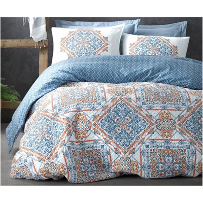 2 сп. Евро 4-х Сезонный КПБ со Стеганным Пододеяльником Ranforce BOHEM Complete Set cotton box