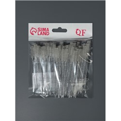 Щёточки для бровей и ресниц, набор - 50 шт., 10 см, белая, прозрачная