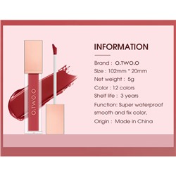 Матовый тинт для губ O.TWO.O High Energy № 8 5 g