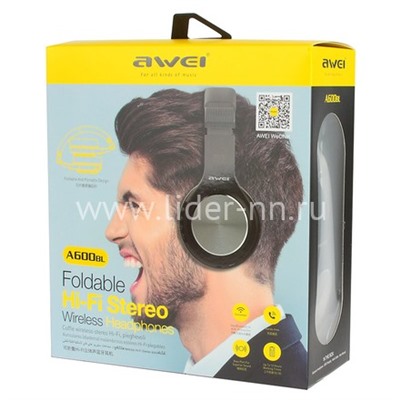 Наушники MP3/MP4 AWEI (A600BL) Bluetooth полноразмерные золото