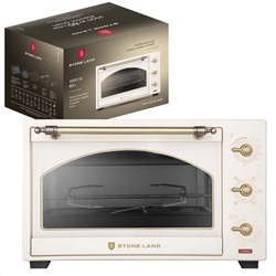 Электрическая печь STONELAND SLO-6001С Объем рабочей камеры 60л, мощность 1600 Вт,цвет: кремовый