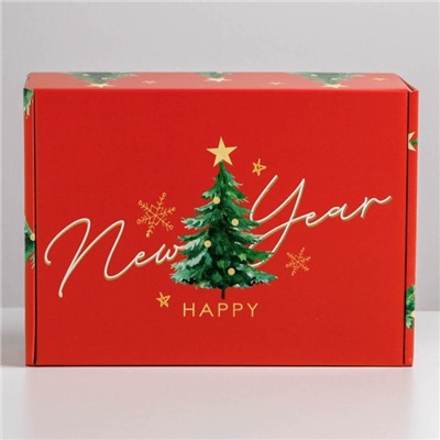 Коробка подарочная новогодняя складная «Волшебство», 30.5×22×9.5 см, Новый год