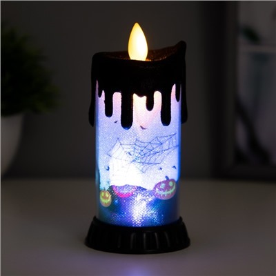 Светодиодная свеча, ночник LED RISALUX «Хэллоуин», RGB, от батареек LR44, 6×6×10 см