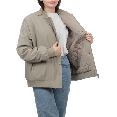 H24-608 GRAY/GREEN Куртка бомбер демисезонная женская (100 гр. синтепон)