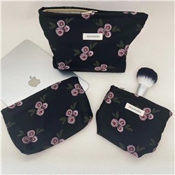 Retro quality capacious cosmetic bag, shopping bag, sophisticated handheld liner, flowered