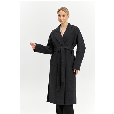 Пальто женское демисезонное 26820 (серый/диагональ)