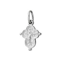 Крест из серебра литье белый