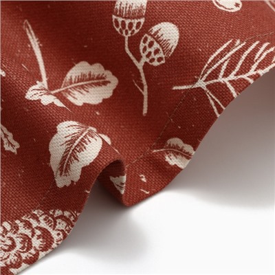 Дорожка на стол Этель New Year's plants 40×149 см, 100% хлопок, рогожка 186 г/м², красная