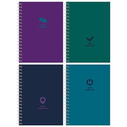 Записная книжка А6 80л., на гребне BG "Monocolor. Dark", глянцевая ламинация, твердая обложка