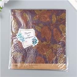 Бумага для скрапбукинга двусторонняя крафт «Какао и цветы», плотность 180 г, 15.5×17 см