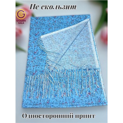 Палантин из хлопка и бамбука премиум Арт 2459/2 васильковый фон