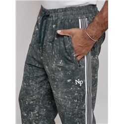 Брюки джоггеры спортивны мужские зеленого цвета 12931Z