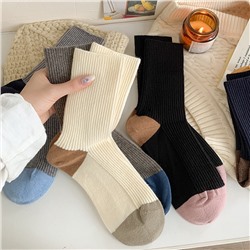 Winter demi-season woolen warm knee socks, mid-length