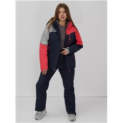 Горнолыжный костюм женский зимний УЦЕНКА малинового цвета 02818M