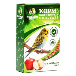 Корм "Пижон" для волнистых попугаев с фруктами, 500 г