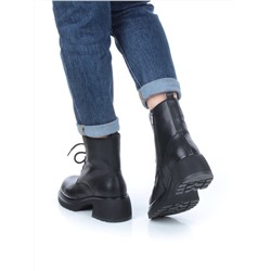 04-M3-H207 BLACK Ботинки зимние женские (натуральная кожа, натуральный мех)