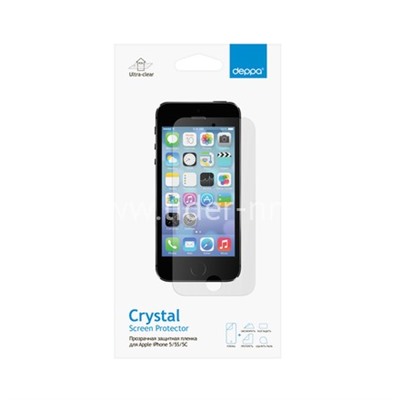 Защитная пленка на экран для iPhone5S  (DEPPA) прозрачная