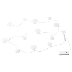 AKTERPORT, Lichterkette (12), LED, batteriebetrieben/Steine weiß