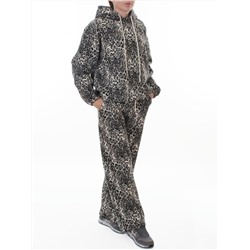 870-8 MILK/LEOPARD Костюм спортивный зимний женский (95% хлопок, 5% полиэстер)