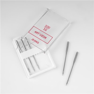 Иглы для бытовых швейных машин, для джинсовых тканей, №100/16, 5 шт.