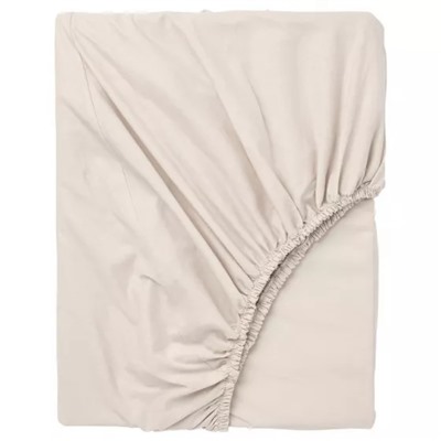 Простыня на резинке бежевая, DVALA Fitted Sheet Beige (160 x 200 cm), произв. IKEA