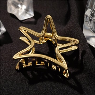 Крабик для волос «Валери», звезда, 4.5 см, золото