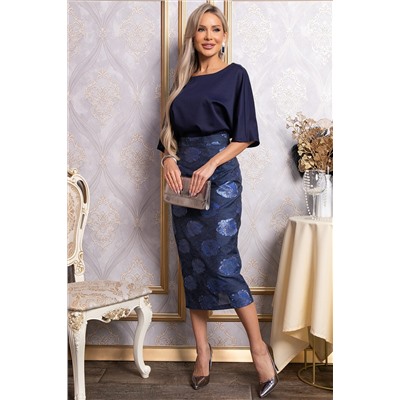 Блуза Стильный замысел (синяя) Б14842-10М