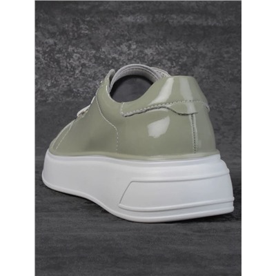 05-PDD215-3 GRAY GREEN Кроссовки женские (натуральная кожа)