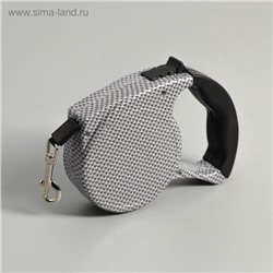 Рулетка с поводком-лентой, резиновая ручка, 5 м, вес животного до 15 кг