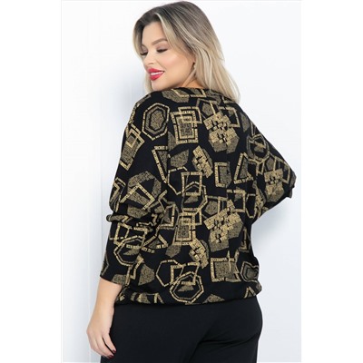 Блузон Ты вдохновение (черно-золотой) Б11879