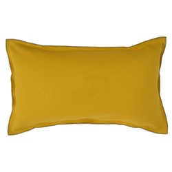 Чехол на подушку из фактурного хлопка горчичного цвета с контрастным кантом из коллекции Essential, 30х50 см