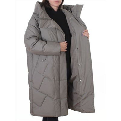 A621 GRAY/GREEN Пальто зимнее женское (200 гр. холлофайбер)