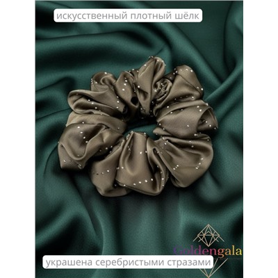 Резинка для волос объемная шелковая со стразами Арт:Р2/001