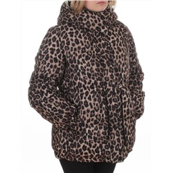 SJ 2251 BROWN /LEOPARD Куртка зимняя женская (200 гр. холлофайбер)