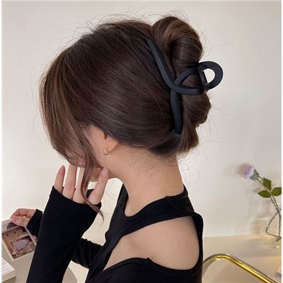 Заколка-краб для волос матовый Черный ПЕТЕЛЬКА, 13 см.