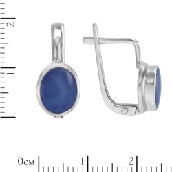 Серьги 'Амалия' с звёздчатым сапфиром, родий ИВСК31106Х09ЗСR6