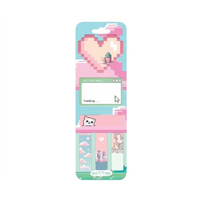 Флажки-закладки и самоклеящиеся блоки в наборе MESHU "Pixel love", 20л., европодвес