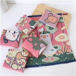 Fuchsia cartoon breathable gauze scarf, wholesale