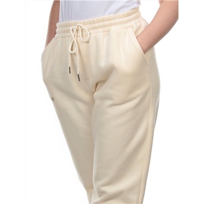 M041 BEIGE Брюки спортивные женские на флисе (100% хлопок) 7986
