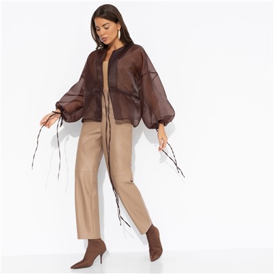 Жакет из полупрозрачной ткани, Вершина восхищения (коричневый)