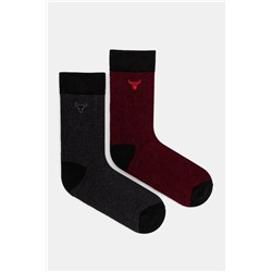 Skarpetki bawełniane męskie z ozdobnym haftem (2-pack) kolor multicolor