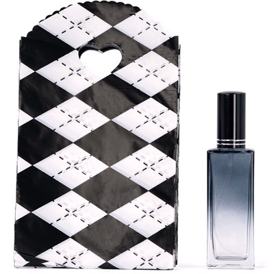 Пакет подарочный Ромбы 13*20 чёрно-белый