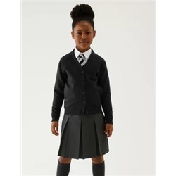Girls' Cotton Regular Fit School Cardigan (2-16 Yrs)
